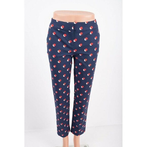 Boden Blue and Red Heart Print Trousers - Picture 1 of 9